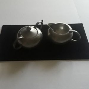 Royal Holland Antique Pewter Sugar and Creamer